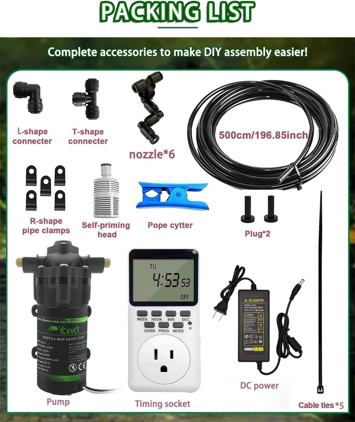 Automatic Reptile Mister System, Misting System with Timer - 6 Nozzles - image 4