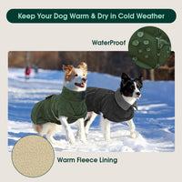 Kuoser Large Dog Coat, Fleece Lined Dog Winter Jacket with Harness Hole, L – Essentials for Dogs - X-large (Chest: 24.4" - 29.92") / A-Forest Green - image 3