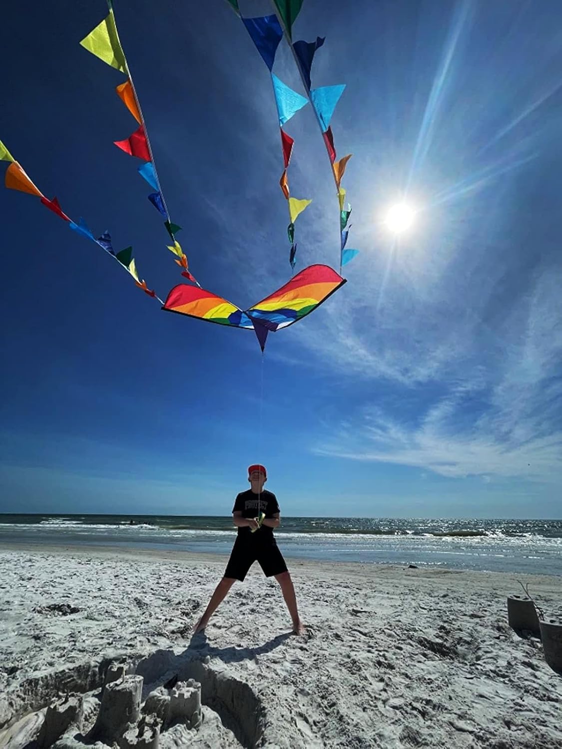 HONBO Large Delta Kite for Kids & Adults - Rainbow - image 3