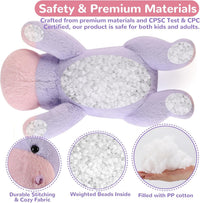 meowtastic Dog Weighted Stuffed Animals, Plush Pillow for Kids – Fun for Kids & Family - Purple Hippo / Medium / Hippopotamus - image 3