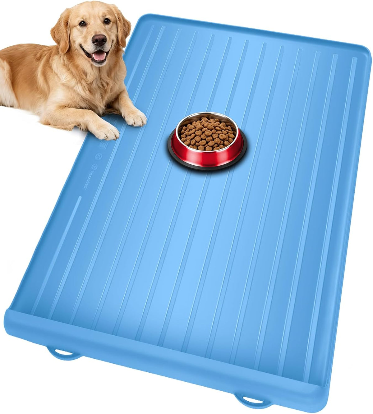 Dog Mat for Food and Water - Blue / 39.4"L x 27"W