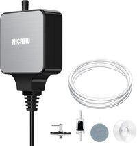 NICREW Nano Silent Aquarium Air Pump - up to 20 gallon / Black
