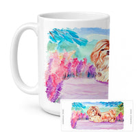 Shih Tzu Ceramic Coffee Mug 15 oz Decorative Large C Handle Mug Cup for Tea, Cocoa Hot Chocolate