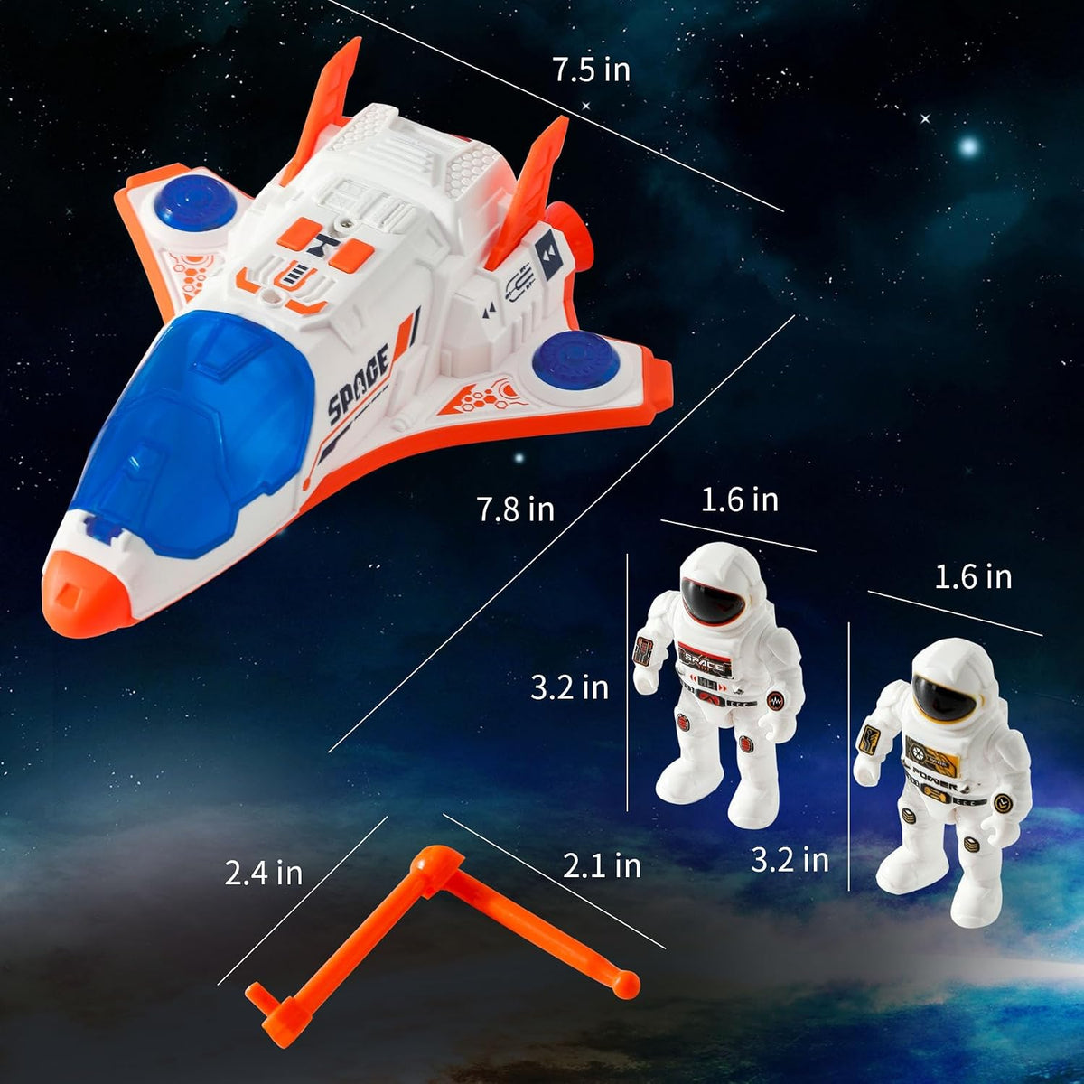 Wbzle space ship toy with astronaut figure, opening cockpits and telescopic arm - view 15