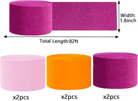 We Moment Dusty Blue Light Blue White Crepe Paper Streamers 1.8 Inch - Pink orange - image 2