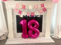 Number Balloons 1st Birthday Decorations - Hot Pink / Number 5 - image 4