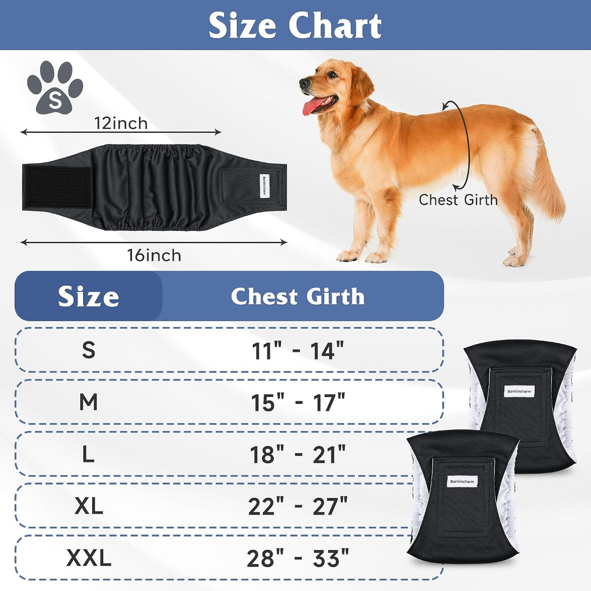 5 Pack Dog Diapers Male, High Absorbing Dog Wraps - Small / Black - image 2