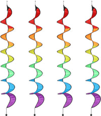 Gejoy 4 Pieces Rainbow Wind Spinner Outdoor Hanging Wind Socks - 57 Inch
