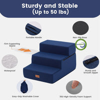 Gardner Pet Dog Stairs for Small Dogs 14" H - Navy / 3.0 / 18"x22"x14"Extra Wide - image 4
