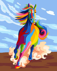 Paint by Numbers DIY Acrylic Painting Kit for Kids & Adults Beginner - Colorful Horse