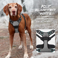BARKBAY No Pull Dog Harness Front Clip Heavy Duty Reflective Easy Control Handle for Large Dog Walking(Dark Grey,L)