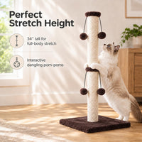 Dimaka 29in Cat Scratching Post - Dark Brown / 34 inches for Large Cats - image 4
