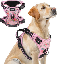PUPTECK No Pull Halloween Dog Harness for Large - Pink Floral / Large / Harness Only
