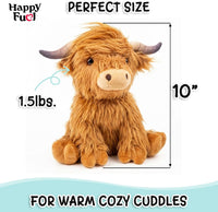 Bunny Microwavable & Weighted Stuffed Animals - Brown Highland Cow (Sitting Down) - image 3