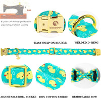 DOGWONG Fall Pumpkin Orange Plaid Dog Collar - Duck bow / L - image 3