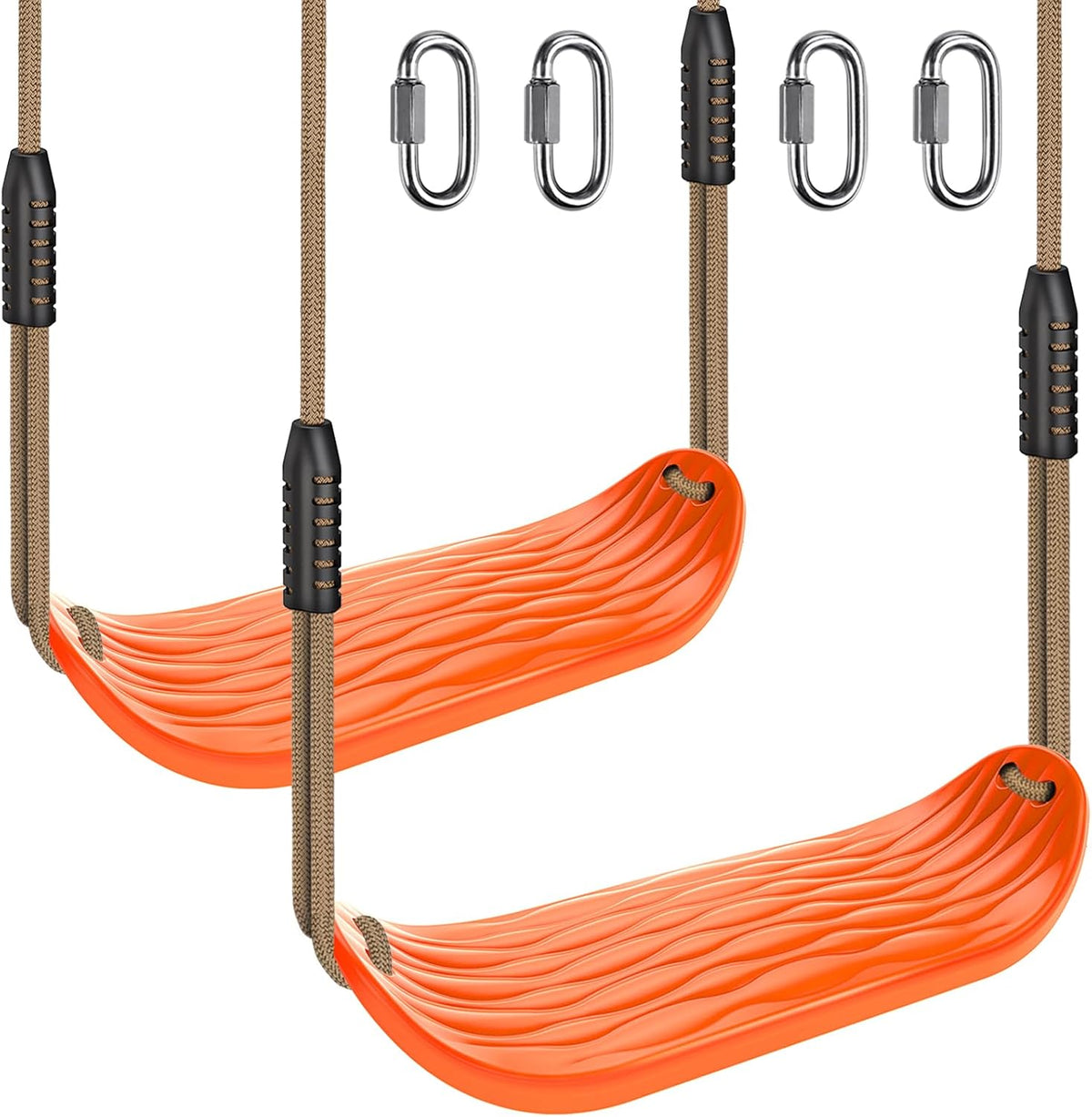 SELEWARE Heavy Duty Swing Seat Replacement, Kids & Adults - Orange, 2 Pack
