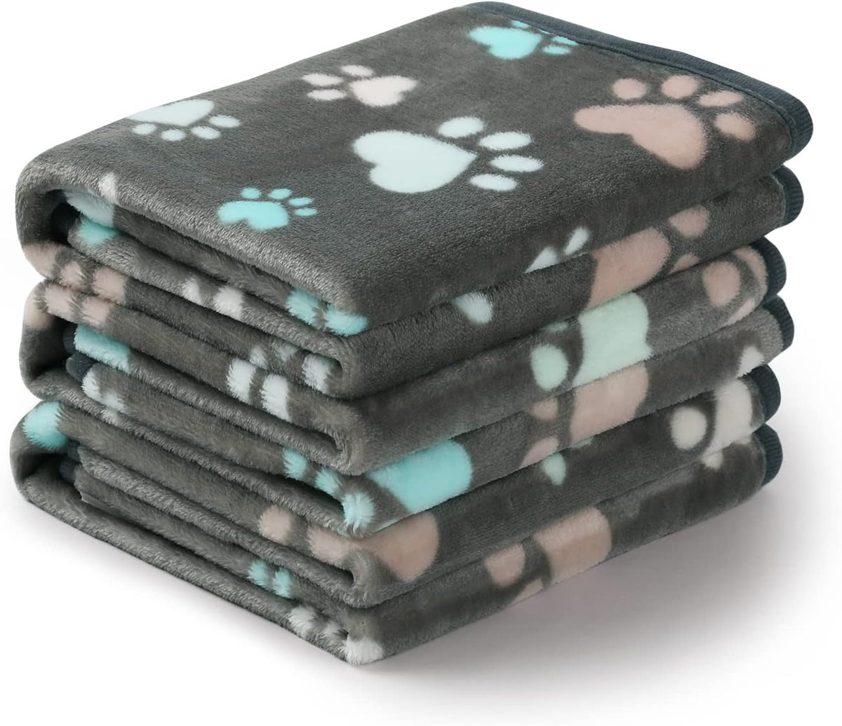 Luciphia Dog Blanket 3 Pack - 41x31 inch (Pack of 3) / Grey Paw2