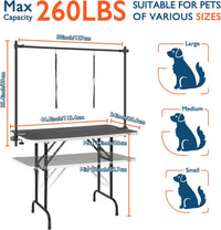 LEIBOU 45'' Height Adjustable and Foldable Pet Dog Grooming Table - 45'' / Black - image 2