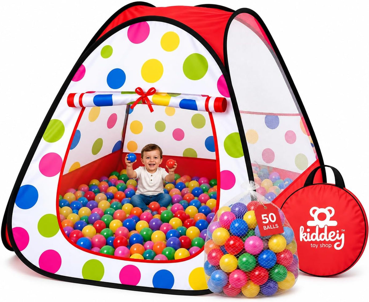 Kiddzery Toddler Ball Pit, Baby Ball Pit - Ball pit with 50 balls