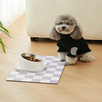 Checkered Dog Feeding Mat - 24"L x 16"W / Purple - image 2