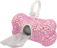 Soleebee Bling Crystal Bone Shaped Pet Waste Bag Dispenser with 1