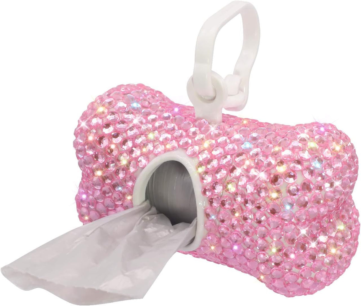 Soleebee Bling Crystal Bone Shaped Pet Waste Bag Dispenser with 1
