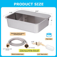 3 gallon automatic dog water bowl dispenser, stainless steel, outdoor - view 4