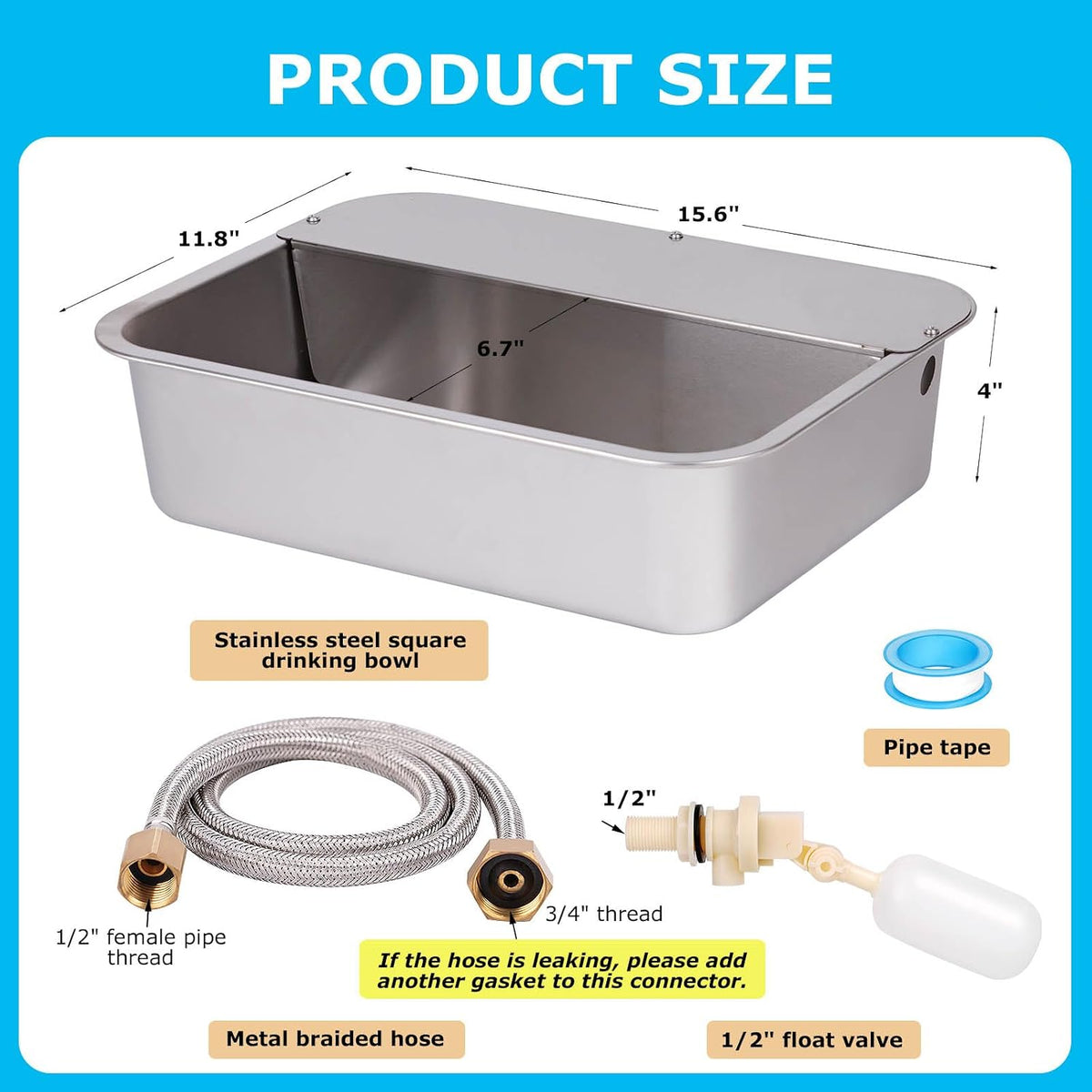 3 gallon automatic dog water bowl dispenser, stainless steel, outdoor - view 4
