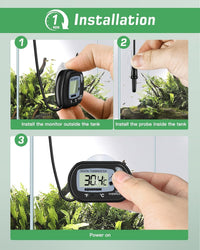 Zacro 2 Pack Digital Aquarium Thermometer, Fish Tank Thermometer - 1 Pack - image 2