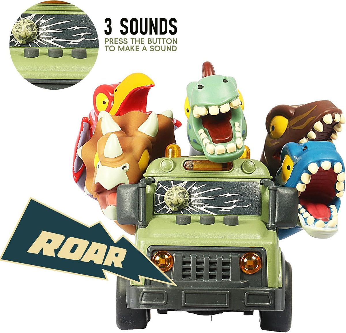DINOBROS School Bus Toy with Light and Sound - Dinosaur School Bus - image 4