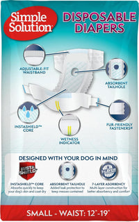 Simple Solution Female Dog Diapers, Disposable Dog Diapers - 12 Count / Small - image 4