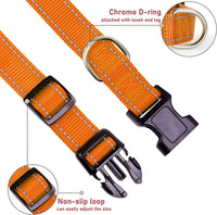 Reflective Dog Collar, Puppy Collar with Buckle Adjustable - Orange / XLarge :Width 1",Neck 16-26" - image 3