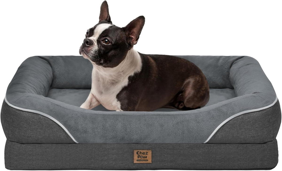 Waterproof Orthopedic Dog Bed for Large and Extra Large Dogs – Essentials for Dogs - Dark Grey / 36"L x 27"W x 7"Th