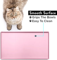 CatGuru Premium Cat Food Mat - 19"L x 11"W / Pink - image 4