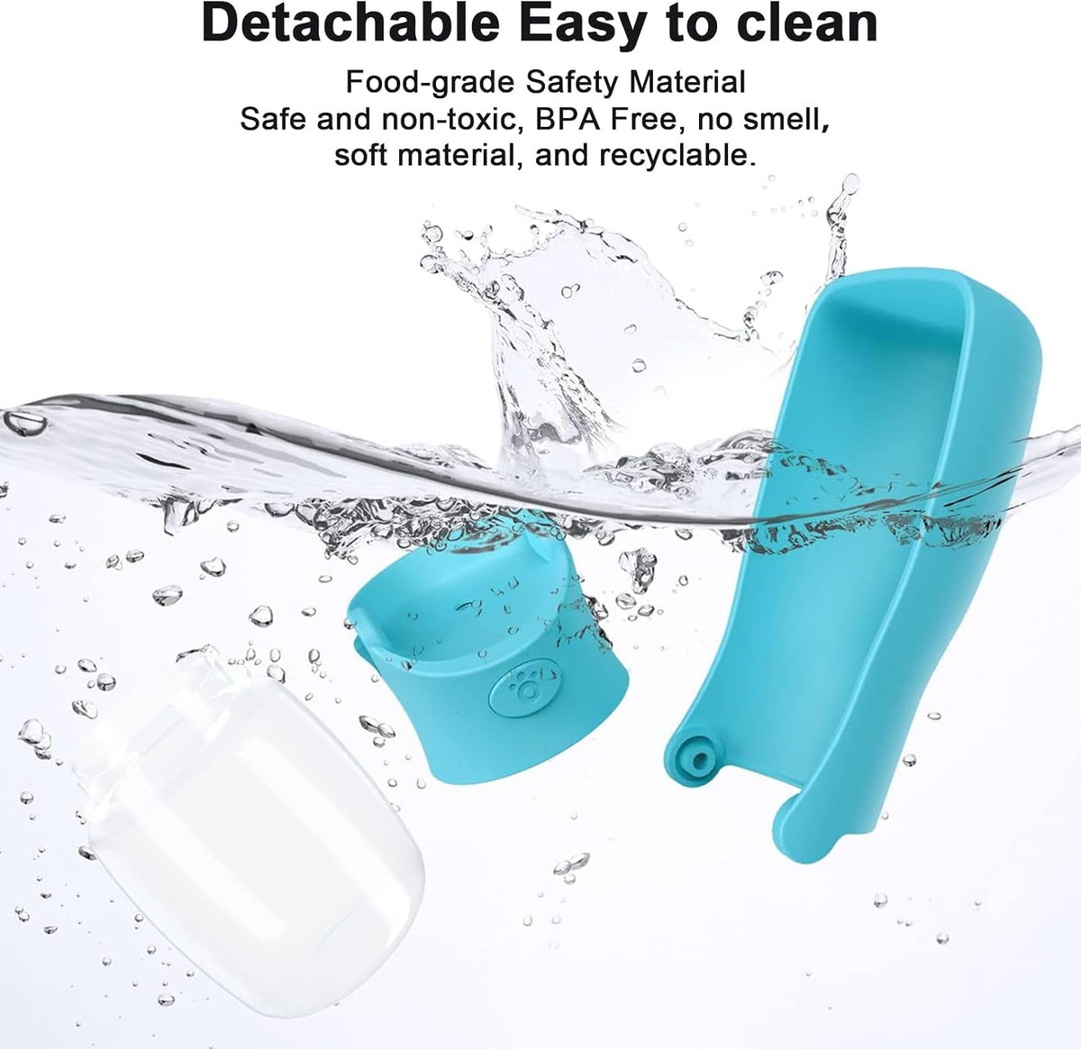 Portable Dog Water Bottle Dispenser [Leak Proof & Foldable] Dog - Blue / 12OZ - image 4