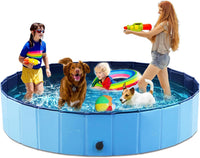 Jasonwell Foldable Dog Pet Bath Pool Collapsible Dog Pet Pool Bathing - XXXXXL - 87" / Plastic Board Blue