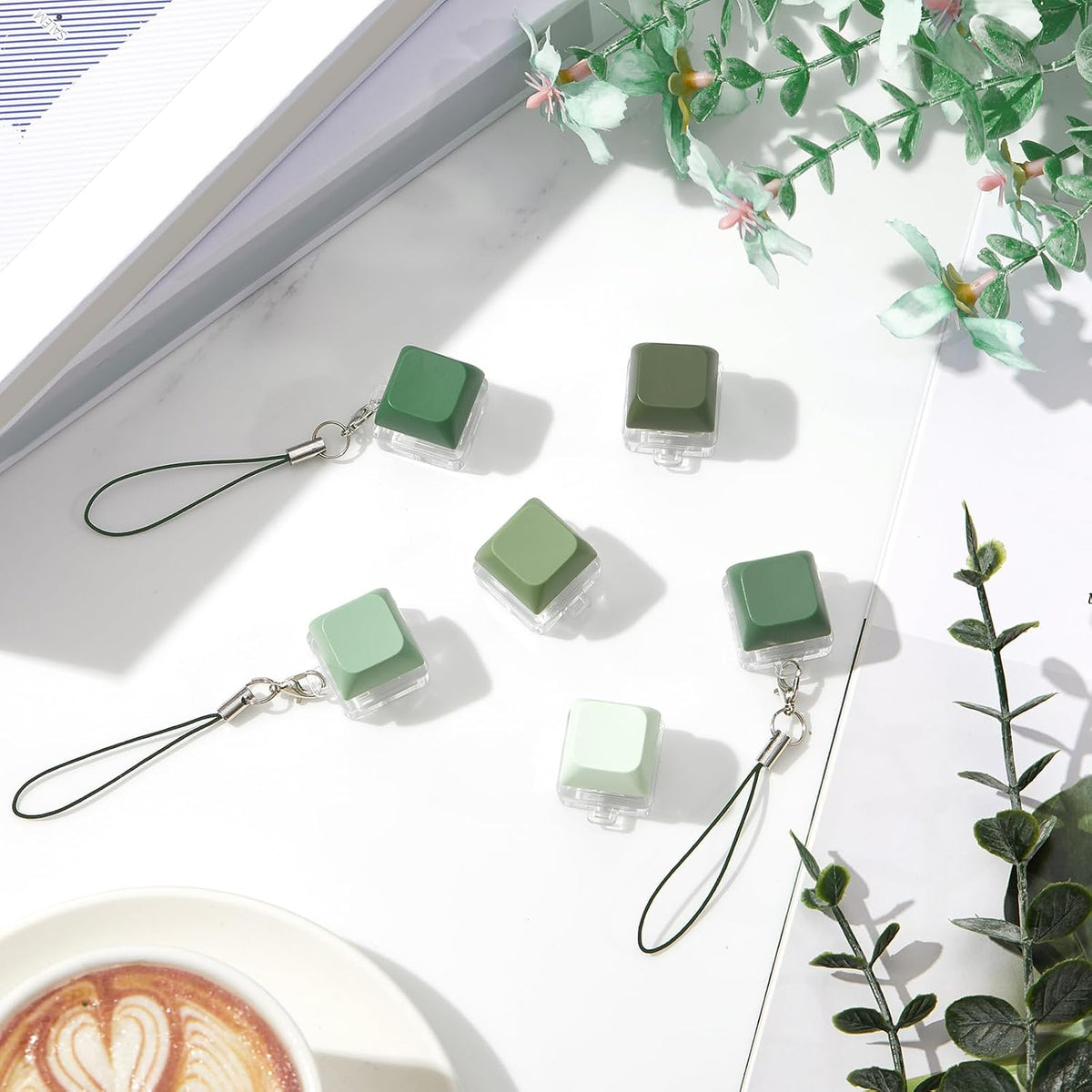 6 Pcs Keyboard Fidget Toy Keyboard Fidget Keychain - Green / Classic / 6 - image 4