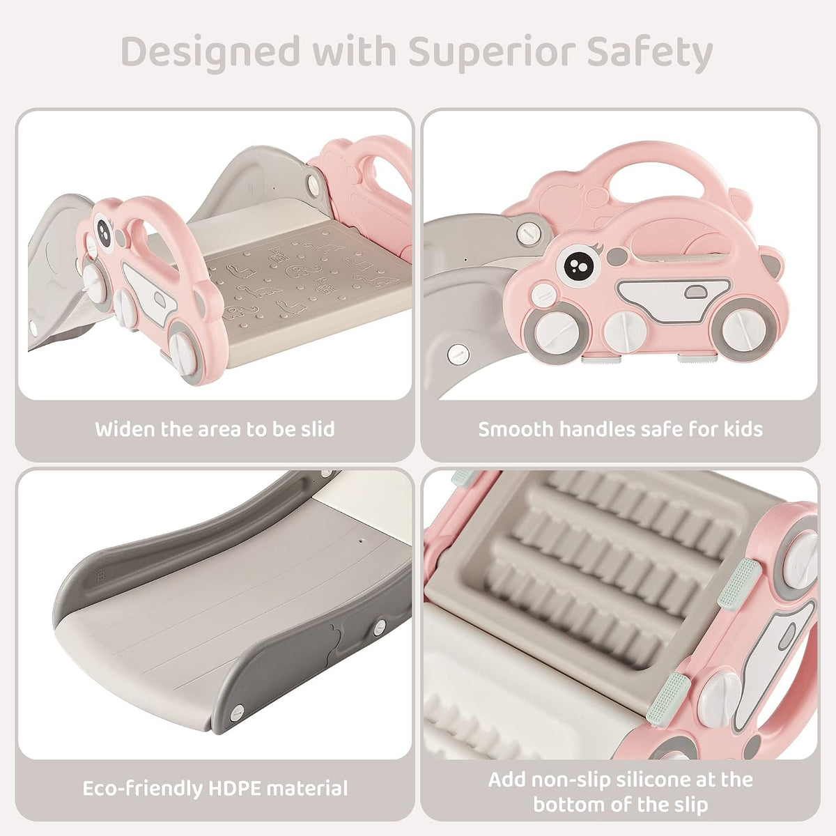 Indoor Kids Baby Couch Slide for Toddler 1-3 - Pink - image 2