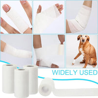 Treela 36 Pcs Self Adherent Bandage 4" X 5 Yard Wrap Breathable Cohesive Bandage Elastic Adhesive Tape for Stretch Athletic Sports Wrist Ankle(White)