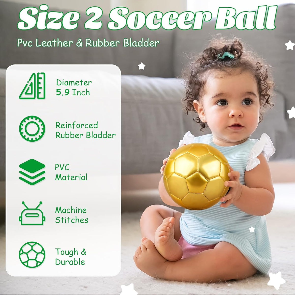 DLUGOPIS sparkling pink size 2 toddler soccer ball for ages 3 to 8 - view 5