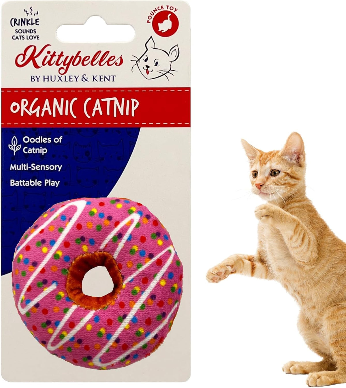 Huxley & Kent Plush Cat Toy - Strawberry Donut