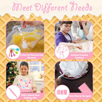 KAEGREEL Kids Baking Chef Set with Unicorn Apron and Mitt - Elephant Apron+6 Model Cookie Cutters - image 4