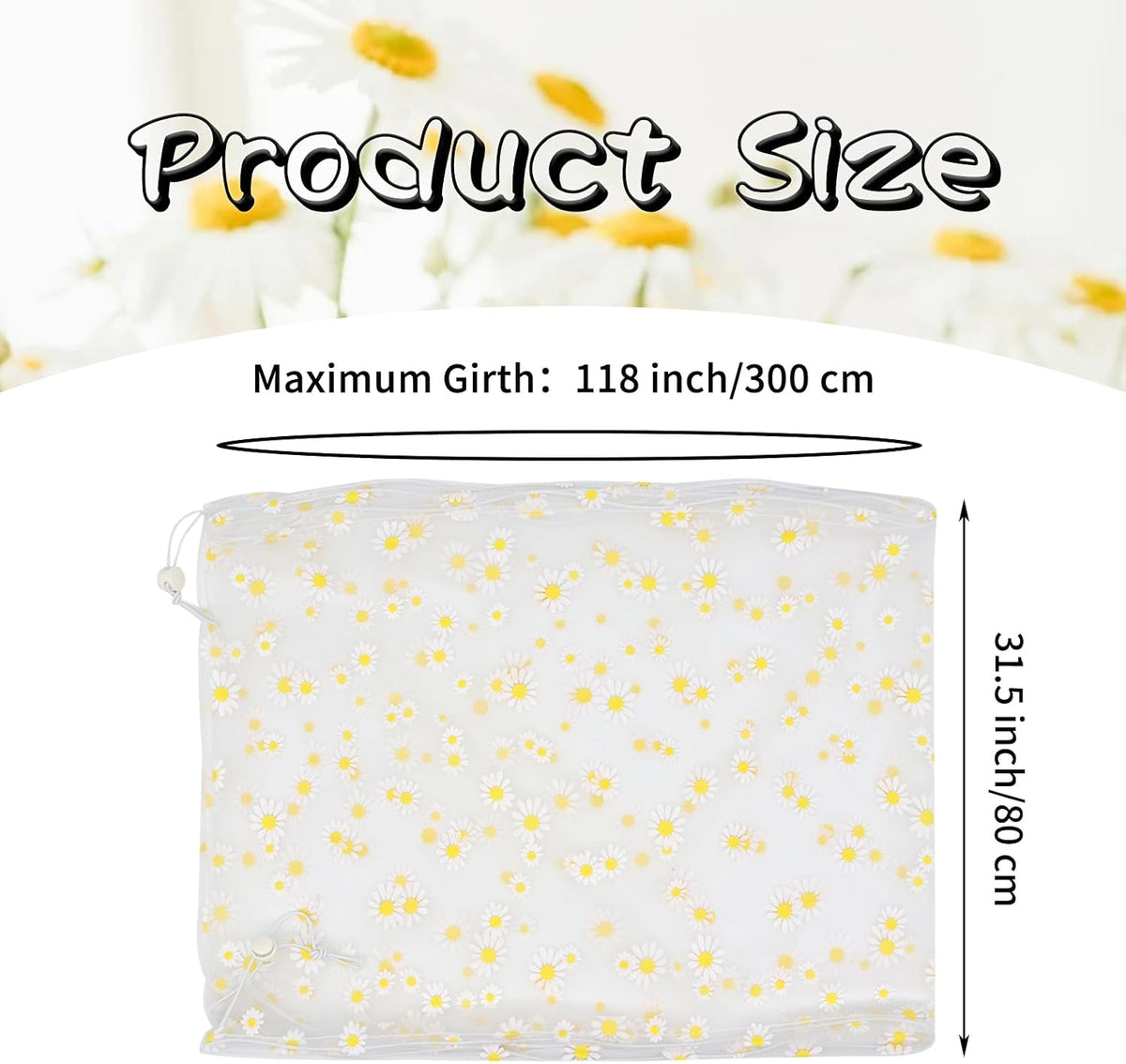 Bird Cage Seed Catcher, Large Bird Cage Cover - White, Daisy Design - image 3