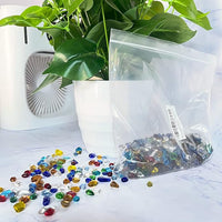 Keedolla Fish Tank Rocks Beads Aquarium 0.93LB, Clear Glass Pebbles Stones Gravel for Vases Fillers, Garden, Aquarium, Betta Fish Turtle Tank, Succulent Plants Decor - Sea Blue