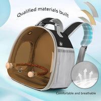 Small Bird Travel Backpack Carrier Cage - Brown / Tint Bubble + Tray - image 4