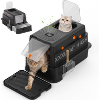 Stainless Steel Litter Box - Black / 25'' x 17'' x 16''