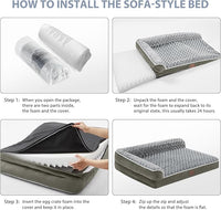 BFPETHOME Orthopedic Dog Beds for Large Dogs-Waterproof Sofa Dog Bed with Removable Washable Cover, Large Pet Bed with Waterproof Lining and Nonskid Bottom, Pet Bed for Dogs