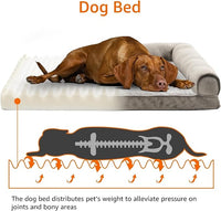Amazon Basics Dog Bed with Cooling Gel Memory Foam, Pressure-Relief Support for Dogs up to 55lbs, Non-Slip Bottom, Machine Washable Cover, Large Sized (36" x 27"), Brown