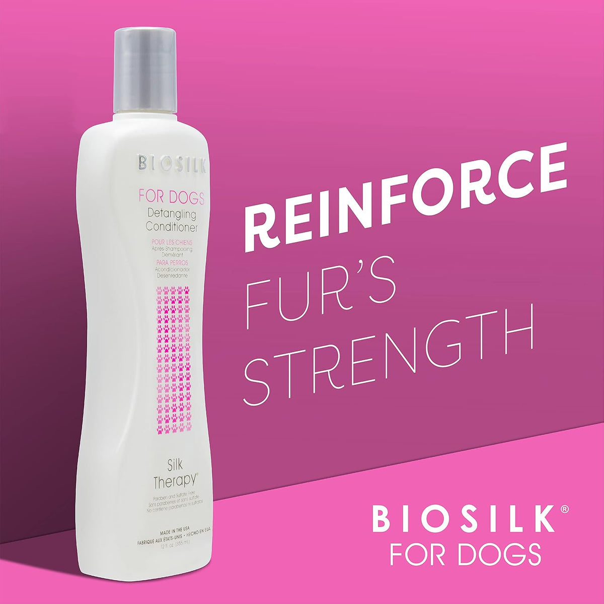 BioSilk for Dogs Silk Therapy Detangling Conditioner - 12 Fl Oz (Pack of 6) - image 2
