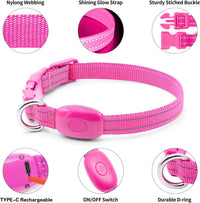 Light Up Collar for Small Dogs& Cats - XS (9.45-14inch / 24-35.5cm) / Pink - image 3